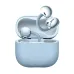 Front view of HUAWEI FreeClip 2 earbuds in light blue textured charging case with sleek metallic stems.