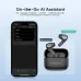 App interface view of Kieslect Adjustable Earbuds showing AI assistant features on smartphone screen