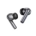 Pair of Kieslect AI NotePods 10S metallic grey earbuds showing silicone ear tips and touch stems.