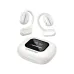 Monster Open Touch Pro 100 earbuds displayed in white alongside their charging case from a front angle.