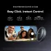 App control display view of Oraimo SpaceBuds 2 Earbuds showing easy click instant control with smartphone interface and earbud beside screen