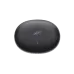 Top view of boAt black oval charging case contrasted with QCY Crossky C10 sleek earbud case for portable audio storage