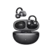 Black QCY Crossky C50 open-ear earbuds with ear hooks, placed slightly above their open charging case.