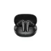Front view of the QCY MeloBuds N20 ANC Earbuds resting inside an open black charging case on a white background.