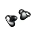 Close-up of Realme Buds Clip earbud in ear showing windproof mic and talk mic with directional sound-leap technology.