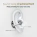 Lifestyle view of Realme Buds Clip worn in ear with ergonomic fit, emphasizing private listening and clear communication.
