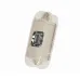 Vyvylabs OWS30 beige earbuds charging case with transparent cover showing internal circuit and compact design