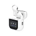 XO X42 Pro earbuds with touchscreen charging case, angled front view with lid open