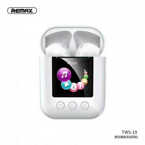 Remax TWS-19 Digital Player Bluetooth Dual Earbuds White