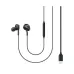Samsung Type-C wired earphones by AKG with braided cable, USB-C connector, and three-button remote