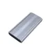 OSCOO LT3 NVMe M.2 SSD Enclosure, silver aluminum casing with horizontal grooves and OSCOO logo, angled top view.