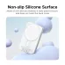 White UGREEN D619 MagSafe power bank with a non-slip silicone surface, featuring the magnetic charging ring on the back.