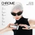 Lifestyle view of the Jisulife Life 9 S Chrome Mini Handheld Fan in chrome held indoors with premium finish design.