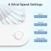 Close‑up view of the Jisulife Life1 FA26 Portable Ultra‑Slim Desk Fan showing 4 wind speed settings and control button.