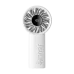 Front view of the Jisulife Life4 Mini Handheld Fan in white highlighting sleek design and portable size.