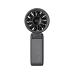 Front view of the Jisulife Life7 Mini Foldable Handheld Fan in black showing compact body with circular grille design.