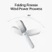 Folded side view of the Jisulife Life7 Mini Foldable Handheld Fan showing adjustable hinge for flexible cooling angles.
