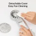 Close‑up cleaning view of the Jisulife Life7 Mini Foldable Handheld Fan with detachable front cover being removed.