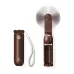 Front view of the Jisulife Life8 F8 3-in-1 Foldable Handheld Fan in brown showing the fan head and folded handle.