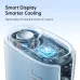 Close‑up view of the Jisulife Neck Fan Life5 showing smart display with airflow control and transparent top panel.