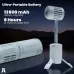 Close‑up view of the Jisulife Outdoor Fan Ultra1 showing 13500mAh battery capacity and tripod stand design for extended outdoor use