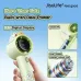 Feature collage view of the Jisulife Pro1 Maltese Edition Mini Handheld Fan highlighting handheld use, airflow, and compact design.