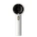 Front view of the Jisulife Pro1 Youth Edition Mini Handheld Fan in white highlighting its aluminum alloy finish and compact form.