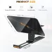 Front perspective view illustrating product dimensions of LENSGO TC7 Teleprompter for Camera and Smartphone.