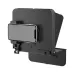 Rear angled perspective displaying back phone holder mount of LENSGO TC7S Teleprompter for Smartphone.   