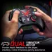 Close‑up in‑hand view of the AULA G1000 Wired Gamepad with dual motor vibration gaming control during gameplay.
