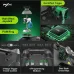 Exploded view of PXN P5 8K Wireless Gamepad joystick showing anti-drift Hall sensor, silicone grip, and 4000 DPI resolution.