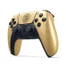 Gold PS5 DualSense 007 First Light controller front view with black accents, analog sticks and iconic button layout