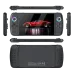 Exploded multi-angle view of M27 gaming console highlighting controls, ports, display, and overall slim design.