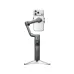DJI Osmo Mobile 8P holding smartphone in portrait mode, compact stabilizer with tripod base on clean background.