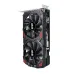 Abit Radeon RX 580 graphics card with dual-fan cooling, black and red design, front view