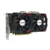Side angle view of AFOX Radeon RX 580 graphics card highlighting dual-fan shroud and copper heat pipes.