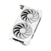 Front view of ASUS Dual Radeon RX 9060 XT 16GB GDDR6 White Graphics Card with dual fans and angular white shroud.