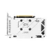 Backplate view of ASUS Dual Radeon RX 9060 XT 16GB GDDR6 White Graphics Card with cyberpunk design and mode switch.