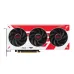Front view of ASUS T1 GeForce RTX 5060 Ti 8GB OC Graphics Card featuring triple-fan cooling and red-white accents.