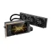 MSI GeForce RTX 5090 32G LIGHTNING Z GPU featuring liquid cooling radiator with triple-fan setup