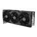 Angled front view of PNY GeForce RTX 5090 32GB OC Graphics Card with triple-fan cooling and sleek black shroud.
