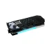 PowerColor Hellhound AMD Radeon RX 9070 XT 16GB REVA Edition angled rear view with backplate, heatsink, and blue lighting.