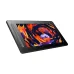 Angled view of a graphics tablet with vibrant abstract artwork on screen, isolated on a clean white background