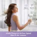 Front view of Beautyshecare AeroGlow Hair Dryer in use, showing powerful airflow speed and high-volume drying performance.