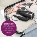 Beurer HC 25 1600W Hair Dryer placed in a travel bag, highlighting its compact foldable design.