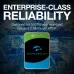 Promotional graphic of Seagate Skyhawk AI HDD emphasizing enterprise-class reliability and workload durability.