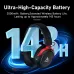 Promotional view of AJAZZ AHM10 MAX Headphone with black and red design highlighting ultra-high-capacity battery life.