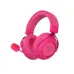 Vibrant pink Fantech Orbita WHG07 multi-platform wireless gaming headphone with matching padded ear cushions, headband, and a detachable boom microphone.