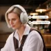 Lifestyle close-up of Havit H683BT ANC Foldable Wireless Headphone worn indoors highlighting call function and 60 hours battery feature