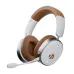 Inphic H9 wireless gaming headset with white-silver frame, brown cushioned earpads, and detachable mic
